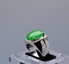 A Elegant Gentleman&#8217;s Jadeite Diamond Ring - 4