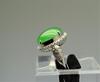 A Stunning Large Glassy Bright Green Jadeite Diamond Ring - 8