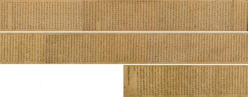 Tang/Song Dynasty Buddhist Scriptures Ink On Paper,Hand Scroll,