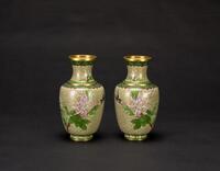 Late Qing/Republic-A Pair Of Cloisonne Enamel Veses