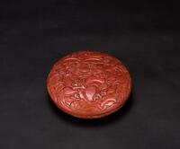 A Cinnabar Lacquer Carved &#8216;Flower&#8217; Cover Box