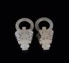 Qing-A Two Pair Of White Jade Carved �Shuo� Earring - 5