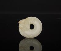 Qing-A White Jade Carved �Dragon� Pendant