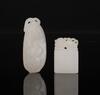 Qing-A Wo Carved White Jade Pendants
