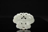 Qing-A White Jade Carved Butterfly Pendant