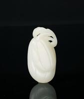 Qing -A White Jade Carved Melon Pendant