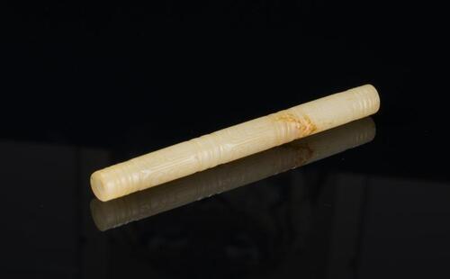 Qing- A Russet White Jade Carved Tube