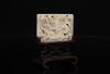 Ming-A White Jade Carved Dragon Plaque (woodstand) - 2