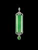 A Large rectangular curved Jadeite plaque pendant