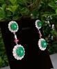 A Pair Of Bright Apple Green Jadeite Jade Diamond Earing - 3