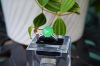 An Icy Apple Green Jadeite Diamond Ring