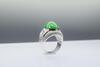 A Flawless High Dome Jadeite Cabochon Diamond Ring - 6