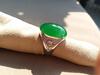 A Stunning Large Icy Bright Green Jadeite Diamond Ring - 7