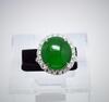A Emerald Green Jadeite Jade Diamond Ring - 5