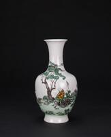 Qing-A Famille Glazed Porcelain Carved �Luohan� Vase