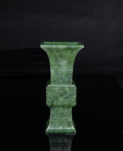 Qing -A Jasper �Beast� Vase