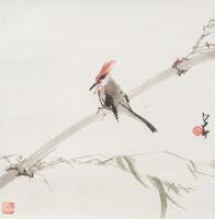 Zhao Shaoang(1905-1998) Ink And Color On Paper,