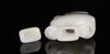 Qing-A White Jade Carved Orchid and Rock Double Ring Handle Cover Vase - 5