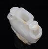 Qing-A White Jade Carved Orchid and Rock Double Ring Handle Cover Vase - 7