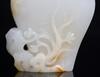 Qing-A White Jade Carved Orchid and Rock Double Ring Handle Cover Vase - 8