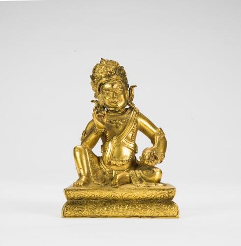 Qianlong And Of Period - A Gilt-Bronze Figure Of Jambhala