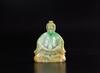 18th / 19th Century - A Beautiful Apple Green Jadeite Buddha With Wood Stand