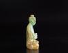 18th / 19th Century - A Beautiful Apple Green Jadeite Buddha With Wood Stand - 2