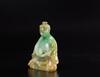 18th / 19th Century - A Beautiful Apple Green Jadeite Buddha With Wood Stand - 5
