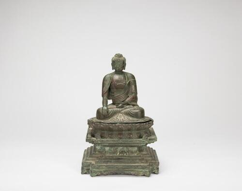 Qinglong 18th Century-A repousse Copper Figure Of Sakyamuni