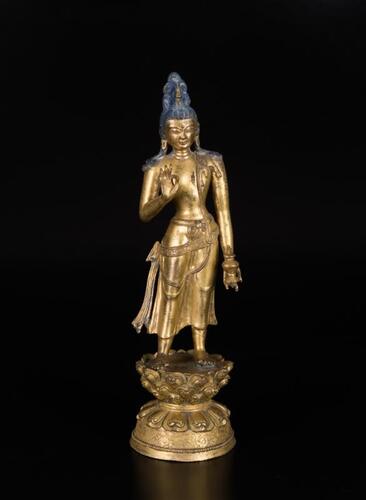 Qing - A Gilt-Bronze Figure Of A Bodhisattva
