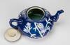 Qing - A Blue Ground Carved 'Plum Flower' Tea Pot - 4