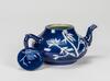 Qing - A Blue Ground Carved 'Plum Flower' Tea Pot - 11