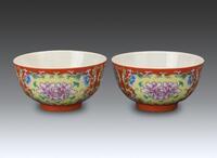 Daoguang And of Period-A Fine Coral-Ground Famille Rose Bowl