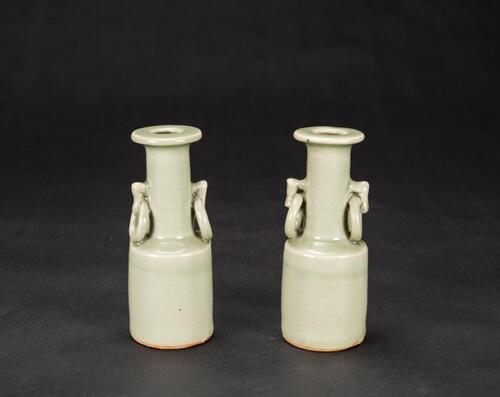 Song-A Pair Of Longquan Celadon-Glazed Vases