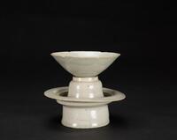 Song-A Qingbai Celadon- Glazed Cup And Cup Stand