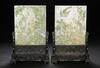 Mid Qing dynasty-a Pair Of Carved Jadeite table sCreens - 2