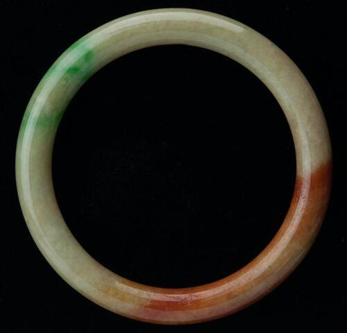 Late Qing - A beautiful Tri-color jadeite bangle