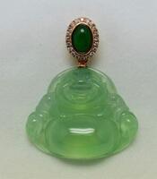High transparent glassy Jadeite Carved Buddah pendant