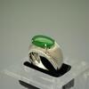 Fine Translucent Jadeite Jade Diamond Men's Ring - 3