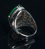 A Translucent Beautiful Green Jadeite Ring Mount In 18K Gold And With Diamond - 8