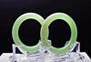 A Pair Of Spectacular Translucent Full Green Jadeite Jade Bangles - 2