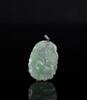 A Translucant Green Jadeite Carved Gold Fish in Lotus Pond Pendant