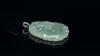 A Translucant Green Jadeite Carved Gold Fish in Lotus Pond Pendant - 3