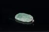 A Translucant Green Jadeite Carved Gold Fish in Lotus Pond Pendant - 4
