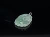 A Translucant Green Jadeite Carved Gold Fish in Lotus Pond Pendant - 5