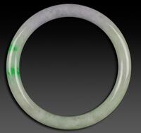 A Beautiful Semi Translucent Partial Apple Green Jadeite Bangle