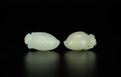 A Pair Of Green Jade fishes