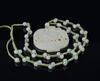 Qing- A White Jade Carved 'Flower In Basket' Pendant and Jade Beads String Necklace - 3