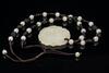 Qing - A Fine White Jade Carved 'Butteries And Flowers' Pendant with Jade Beads String Necklace - 4