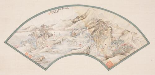 Qing - Jin Ting Biao Fan painting